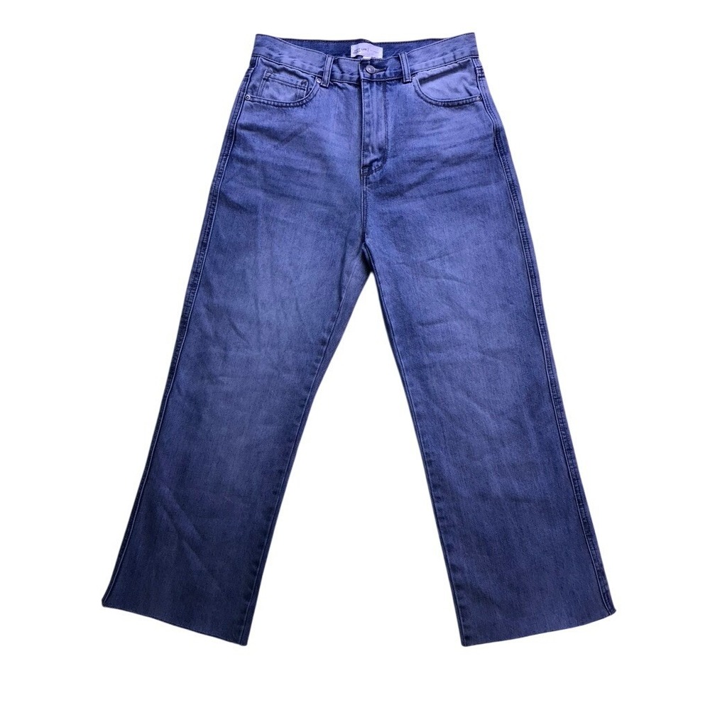 Grey Lab Wide Leg Jeans‎ Womens 27 Blue Light Wash Raw Hem High Rise Straight